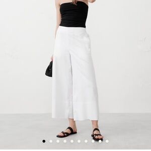 Banana Republic Factory White Wide-Leg Cropped Pants